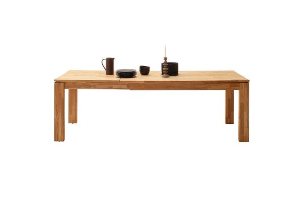 4-F-AZ-Tisch ANTHE  160(240) / 77 / 90 cm Wildeiche MASSIV geölt